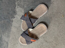 開(kāi)妮特亞麻拖鞋夏季男士居家居防滑軟底家用厚底靜音地板涼拖鞋牛筋底女 灰黑色 42-43 【牛筋大底】28cm 曬單實(shí)拍圖