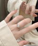 AVHE白18K金戒指女1克拉D色鉆戒玫瑰花訂結(jié)婚禮物七夕實驗室培育鉆石 星織30分主鉆-18K金 9-20號圈可備注 曬單實拍圖
