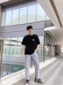 LEFT SPORTS品牌聯(lián)名圓領(lǐng)t恤夏季青少年運(yùn)動短袖印花潮流套裝男休閑寬松體恤 黑色B(DTY-1) XL (建議體重155-175斤) 曬單實(shí)拍圖
