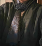 巴魯尼桑蠶絲絲巾男士真絲圍巾春秋商務(wù)高檔雙層雙面長款100%圍脖禮盒裝 藍(lán)色 172*25cm 曬單實拍圖