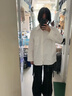 VEOX白色襯衫女春夏長袖內(nèi)搭上衣夏季女裝短袖襯衣感寬松外套 白色 S 曬單實(shí)拍圖