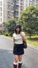 MARDI官方正品小雛菊印花牛仔短裙新款女士碎花裙子中腰顯瘦夏季 黑色 常規(guī) XL 曬單實拍圖