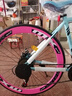 云宵 變速死飛自行車(chē)公路賽車(chē)男單車(chē)跑車(chē)彎把破風(fēng)學(xué)生成人實(shí)心胎競速 藍粉色24速60刀 曬單實(shí)拍圖