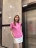 哈吉斯（HAZZYS）女裝 夏季女士【PHIZ系列】圓領(lǐng)時(shí)尚休閑活力T恤女 粉色PN M (160/84A 38) 曬單實(shí)拍圖