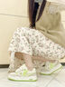森馬2025夏季新款女鞋丑萌可愛休閑板鞋女學生厚底增高透氣網(wǎng)面小白鞋 白綠 38 曬單實拍圖