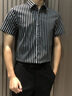 莫代爾夏季薄款高端條紋短袖冰絲襯衫男士新款時(shí)尚潮牌男裝商務(wù)修身襯衣 卡其色#5284 （主圖款） XL 138斤內 曬單實(shí)拍圖