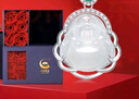 中國黃金（CHINA GOLD）玉髓彌勒佛吊墜女輕奢玉石銀項(xiàng)鏈時尚七夕情人節(jié)禮物送女朋友老婆 A款*彌勒佛項(xiàng)鏈【玫瑰禮盒】 曬單實(shí)拍圖