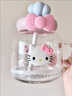 鯨美多hellokitty水杯凱蒂貓高顏值鐳射玻璃杯女2025新款便攜辦公室桌 愛(ài)心草莓 750ml 杯子 曬單實(shí)拍圖