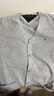 TOMMY HILFIGER【通勤開衫】秋冬季男女情侶商務(wù)休閑慵懶風紐扣V領(lǐng)針織外套毛衣 【鑲邊針織開衫】- 灰色P8F M （推薦：135-150斤） 曬單實拍圖