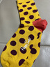 Happy Socks彩色波點(diǎn)襪子女ins潮男中筒棉襪女襪子男 黃色波點(diǎn) 1雙 M 36-40 曬單實(shí)拍圖