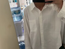 VEOX白色襯衫女春夏長袖內(nèi)搭上衣夏季女裝短袖襯衣感寬松外套 白色 S 曬單實(shí)拍圖