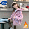 G.DUCKKIDS小黃鴨女童外套2025秋冬季新款洋氣兒童連帽衛衣小女孩炸街上衣 紫色(加絨) 160 身高150-160CM 曬單實(shí)拍圖