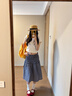 EPET藍(lán)色格紋抹胸背心連衣裙子女夏季2025新款小個(gè)子兩穿半身裙a字裙 藍(lán)格裙 M 45/55kg 曬單實(shí)拍圖