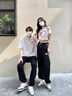 MDlila不一樣情侶裝t恤2025年新款夏季一長(zhǎng)一短袖衣服套裝團(tuán)體班服定制 愛心 黑色長(zhǎng)款+黑色短款 L 男+女M 曬單實(shí)拍圖