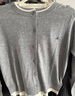 FINITY菲妮迪針織衫秋季新款拼接撞色混紡開(kāi)衫上衣女 灰色 S 曬單實(shí)拍圖