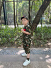 G.DUCKKIDS童裝兒童套裝夏季2025新款訓練服男女童迷彩服夏款短袖短褲兩件套 迷彩短褲套裝 110 尺碼4~5歲【100-110cm】 曬單實(shí)拍圖