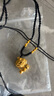 中國(guó)黃金（CHINA GOLD）平安鎖黃金項(xiàng)鏈男女足金長(zhǎng)命鎖吊墜金鎖嬰兒寶寶周歲生日出生禮物 京速達(dá)-平安鎖吊墜【黑繩】約1.5g 曬單實(shí)拍圖