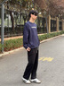 百鵲亭休閑褲子男春秋夏季小眾設(shè)計(jì)感hiphop衛(wèi)褲松緊薄款直筒運(yùn)動(dòng)褲子 黑色 XL碼（110-145） 曬單實(shí)拍圖