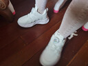 李寧熱售旋轉紐扣女童鞋子春秋季兒童運動(dòng)鞋學(xué)生跑步鞋女孩小白鞋老爹 S-513米白 皮面 26 碼 曬單實(shí)拍圖