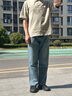 吉普（JEEP）萊賽爾薄款男士牛仔褲2025春夏日常休閑百搭直筒闊腿褲男 曬單實(shí)拍圖