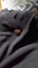 皮爾卡丹（pierre cardin）200斤可穿V領(lǐng)新款毛衣女寬松大尺碼遮肚上衣長(zhǎng)袖百搭洋氣打底針織 藏青色 2XL 加大版建議135-150斤 曬單實(shí)拍圖