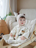 G. DUCKKIDS新生嬰兒衣服開春外出服男寶寶春裝針織連體衣嬰幼兒毛衣嬰童哈衣 寶寶單層爬服 66cm (建議5-14斤) 曬單實拍圖
