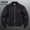 JEEP SPIRIT吉普旗艦厚款飛行員夾克男士秋冬季戶外休閑純棉水洗加棉加厚棉服 黑色（加棉加厚） XL /135-150斤 曬單實(shí)拍圖