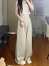 棉致美式闊腿冰絲薄款山本褲子女夏季2025新款小個子高腰西裝休閑褲女 卡其灰【164常規(guī)款高品質(zhì)26.5】 L 110-125斤 曬單實拍圖