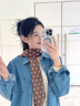 北極絨波點(diǎn)絲巾女2025年新款印花百搭配飾系脖棕色發(fā)帶綁發(fā)長(zhǎng)條圍巾 棕色波點(diǎn)絲巾 曬單實(shí)拍圖