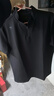 布先生拉鏈立領(lǐng)時(shí)尚機(jī)能風(fēng)短袖T恤男夏字母印花上衣 鋼琴黑  XL (180)  曬單實(shí)拍圖