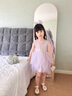 班喜迪女童連衣裙夏裝新款洋氣兒童公主裙周歲禮服背心裙子夏季寶寶紗裙 粉色 100 曬單實(shí)拍圖