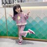 G.DUCKKIDS小黃鴨童裝女童春裝洋氣套裝兒童衛(wèi)衣可愛兩件套寶寶春秋季衣服 紫色套裝 100 (建議90-98cm 2-3周歲） 曬單實拍圖