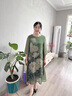 俞兆林（YUZHAOLIN）年輕媽媽夏裝國(guó)風(fēng)短袖連衣裙2025新款中老年女裝夏季寬松印花裙子 2417綠色 2XL (建議115-125斤) 曬單實(shí)拍圖