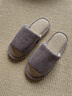 果洛菲亞麻拖鞋男士式室內家居棉麻防滑木地板四季拖鞋女 咖啡  42-43  曬單實(shí)拍圖