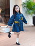 G.DUCKKIDS小黃鴨童裝女童春裝洋氣牛仔外套兒童公主連衣裙女寶寶休閑風(fēng)衣 藍(lán)色 90 (建議80-90cm 1-2周歲） 曬單實(shí)拍圖