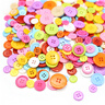 廬播 彩色小紐扣diy手工制作材料包幼兒園創(chuàng  )意粘貼畫(huà)兒童樹(shù)脂圓形扣子 彩色卡通混合紐扣【約100顆】 曬單實(shí)拍圖