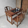 詩(shī)易新中式陽(yáng)臺實(shí)木茶桌椅組合家用小戶(hù)型茶幾功夫茶臺套裝一體喝茶桌 1米卷書(shū)茶桌+1月牙椅 曬單實(shí)拍圖