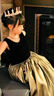 思妙星兒童主持人禮服赫本風(fēng)女童鋼琴演奏合唱演出服大童小提琴晚禮服夏 金色長款 100 曬單實拍圖