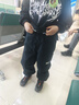 左西男童工裝褲兒童褲子2025春秋款純棉戶外休閑褲寬松長褲 黑色 130 曬單實拍圖