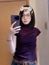 勤記高領(lǐng)短袖女高級感寬松咖色半高領(lǐng)短袖T恤女裝2025春夏新款歐貨修 烏梅紫[短袖女t恤2024新款/今年 S 均碼 曬單實拍圖
