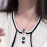 BOGLIA托帕石項鏈女玫瑰花鑲鉆彩寶寶石吊墜情人節(jié)生日禮物送女友老婆 玫瑰花托帕石項鏈 曬單實拍圖