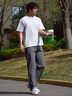GXG男裝 暗紋微肌理西裝褲通勤商務(wù)休閑褲男士長(zhǎng)褲 2025夏季新品 黑色 L (31) 曬單實(shí)拍圖