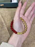 中國(guó)黃金（CHINA GOLD）紅瑪瑙黃水晶手串女聚財(cái)轉(zhuǎn)運(yùn)珠水晶手鏈七夕情人節(jié)生日禮物送老婆 【約6mm】紅瑪瑙黃水晶手串（品牌禮盒） 曬單實(shí)拍圖