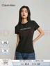Calvin Klein Jeans夏季女士通勤經(jīng)典ck字母印花舒適微彈圓領(lǐng)短袖T恤J213892 BEH-太空黑 M 曬單實(shí)拍圖
