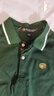 E·LAND KIDS衣戀冬季新品男童撞色條紋徽章刺繡POLO衫 Green綠色/40 150 cm 曬單實拍圖