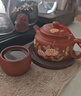 暢陶宜興紫砂壺原礦朱泥傳統純全手工德鐘泡茶壺茶具套裝泥繪版 200cc 泥繪德鐘單壺 200ml 曬單實(shí)拍圖
