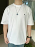 Calvin KleinJeans夏季男女情侶中性通勤ck純棉落肩袖寬松圓領(lǐng)短袖T恤40HM229 YAA-亮白色 L （推薦150-170斤） 曬單實(shí)拍圖