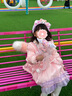 G.DUCKKIDS小黃鴨童裝洛麗塔公主裙女童連衣裙春秋季新款女孩生日禮服蓬蓬裙 粉色連衣裙 100 尺碼2~3歲【90-100cm】cm 曬單實(shí)拍圖