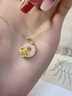老鳳祥玫瑰花銀項(xiàng)鏈女玉髓平安扣吊墜結(jié)婚紀(jì)念日禮物送女友老婆媽媽生日 浪漫玫瑰平安扣項(xiàng)鏈 曬單實(shí)拍圖