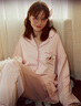 果殼（Gukoo）睡衣女25年春季新款轟轟小狗系列舒適透氣冰絲女士家居服套裝A 芭蕾粉女套裝 S 曬單實(shí)拍圖